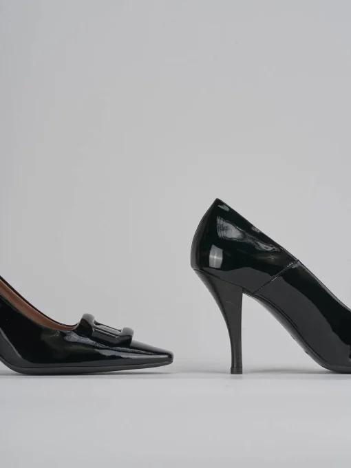 Décolleté e slingback tacco 9cm vernice nero