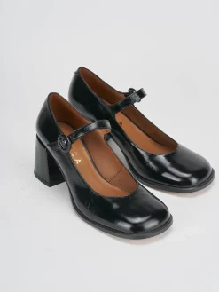 Décolleté e slingback tacco 8cm vernice nero