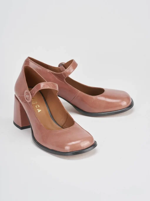 Décolleté e slingback tacco 8cm vernice rosa