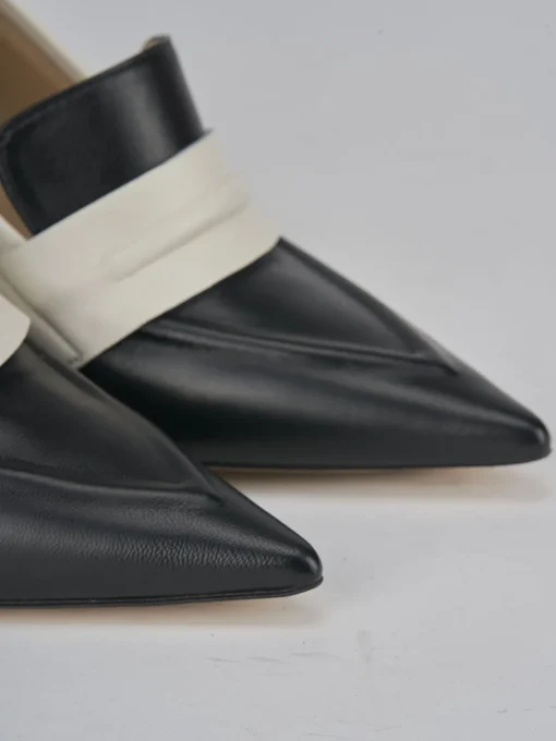 Décolleté e slingback tacco 8cm pelle nero