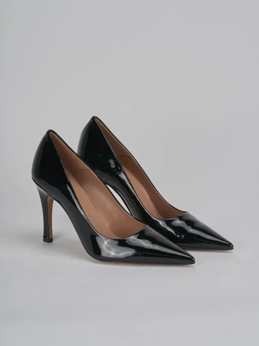 Décolleté e slingback tacco 9cm vernice nero