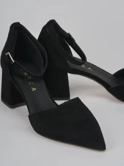 Décolleté e slingback tacco 5cm camoscio nero