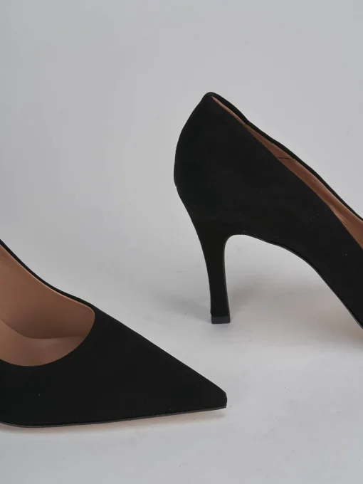Décolleté e slingback tacco 9cm camoscio nero