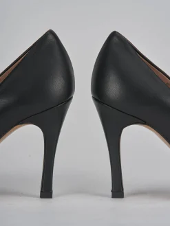 Décolleté e slingback tacco 9cm pelle nero