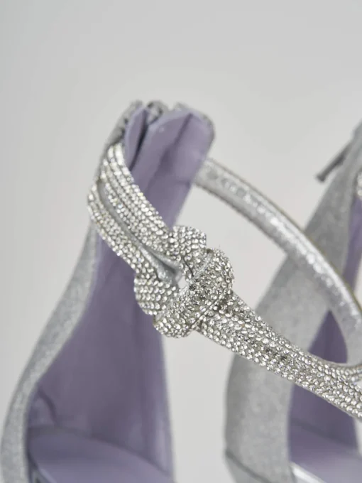 Décolleté e slingback tacco 10cm pelle argento