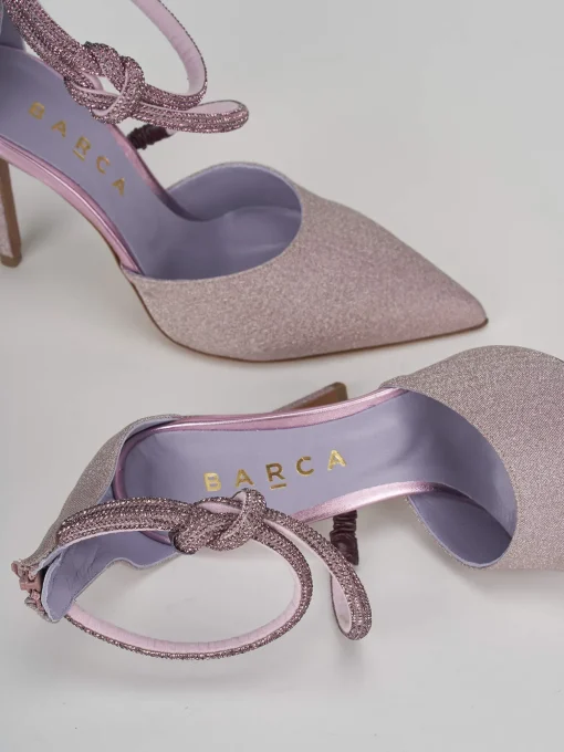 Décolleté e slingback tacco 10cm pelle rosa