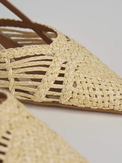 Décolleté e slingback tacco 5cm pelle beige