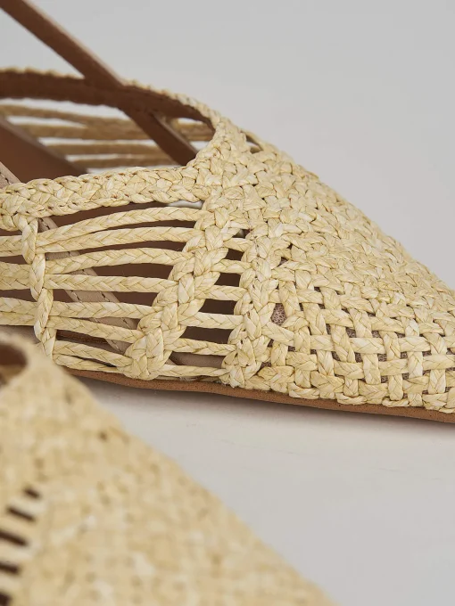 Décolleté e slingback tacco 5cm pelle beige