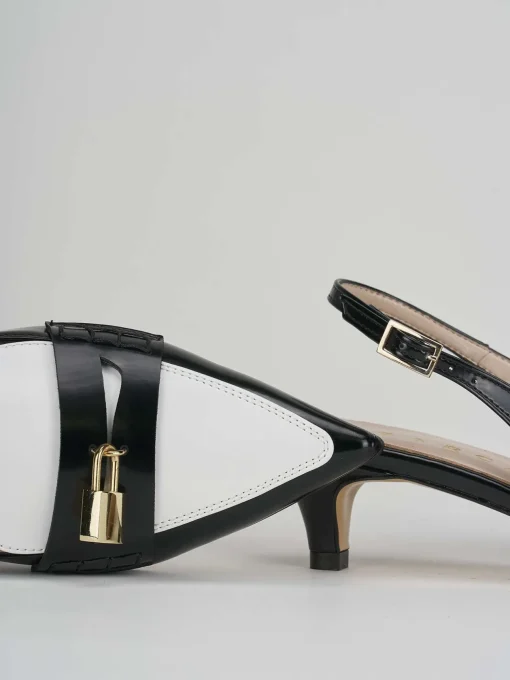 Décolleté e slingback tacco 3cm pelle nero