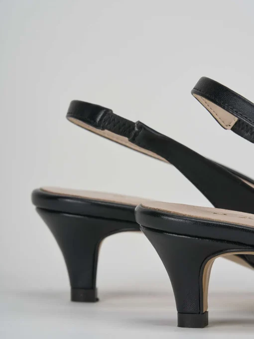 Décolleté e slingback tacco 3cm pelle nero