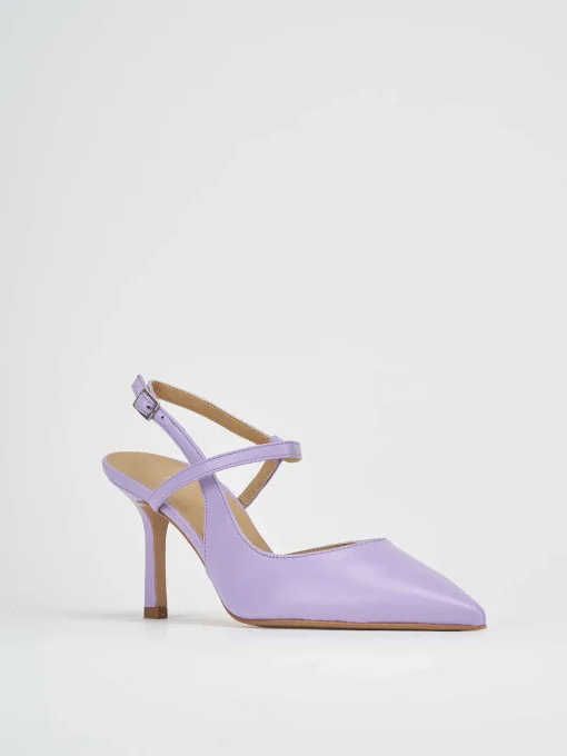 Décolleté e slingback tacco 7cm pelle rosa