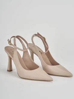 Décolleté e slingback tacco 9cm pelle rosa