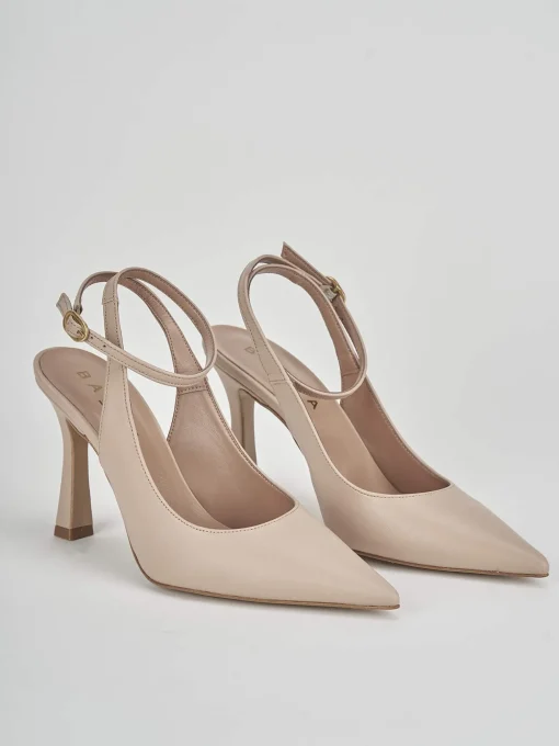 Décolleté e slingback tacco 9cm pelle rosa
