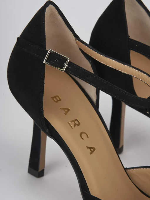 Décolleté e slingback tacco 8cm camoscio nero