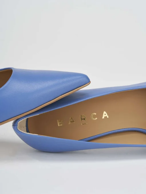 Décolleté e slingback tacco 7cm pelle azzurro