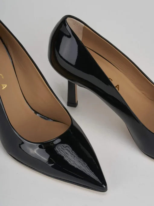 Décolleté e slingback tacco 7cm vernice nero