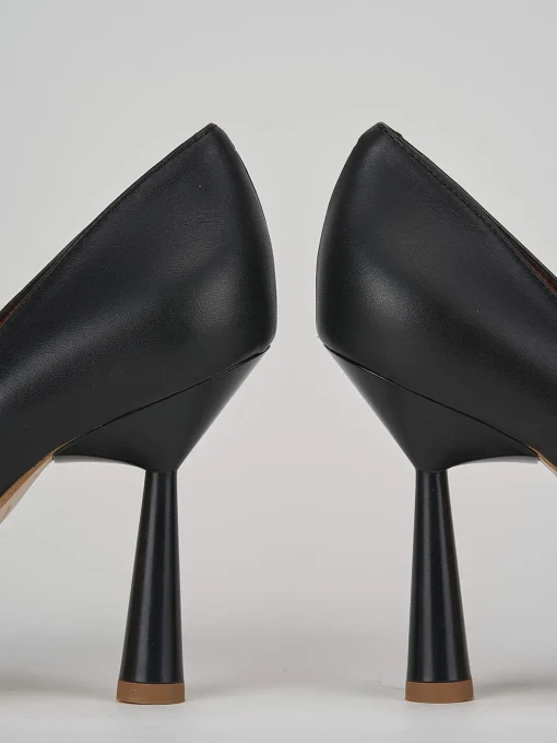 Décolleté e slingback tacco 9cm pelle nero