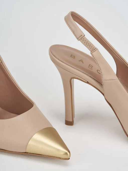 Décolleté e slingback tacco 9cm pelle rosa
