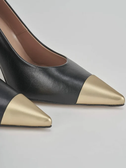 Décolleté e slingback tacco 9cm pelle nero