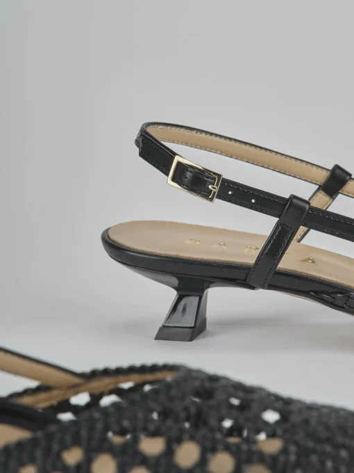 Décolleté e slingback tacco 4cm pelle nero