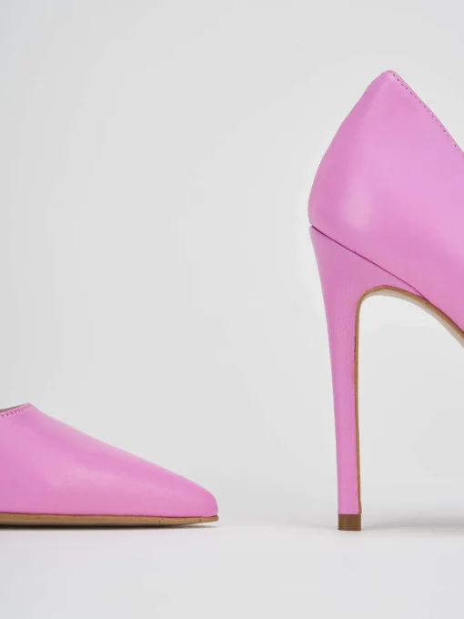 Décolleté e slingback tacco 10cm pelle rosa