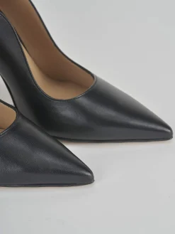 Décolleté e slingback tacco 10cm pelle nero