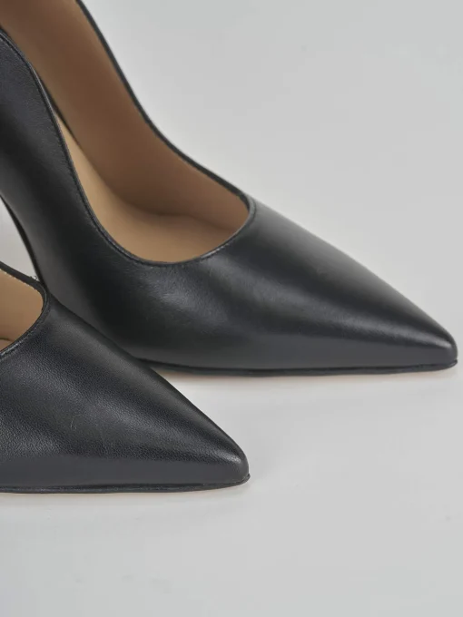 Décolleté e slingback tacco 10cm pelle nero