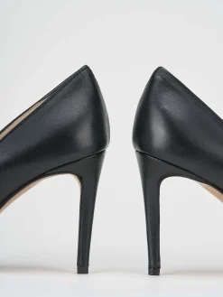 Décolleté e slingback tacco 8cm pelle nero