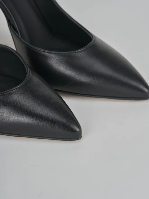 Décolleté e slingback tacco 9cm pelle nero