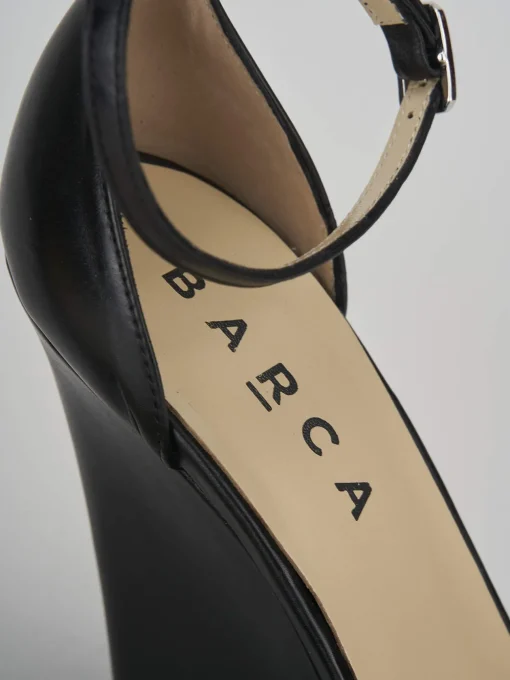 Décolleté e slingback tacco 11cm pelle nero