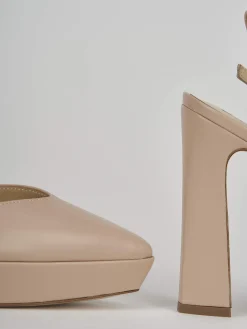 Décolleté e slingback tacco 11cm pelle rosa