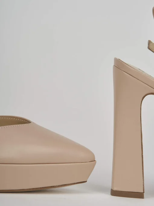 Décolleté e slingback tacco 11cm pelle rosa