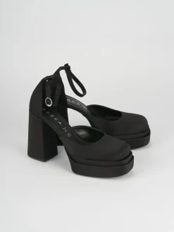 Décolleté e slingback tacco 11cm raso nero
