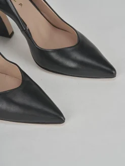 Décolleté e slingback tacco 9cm pelle nero