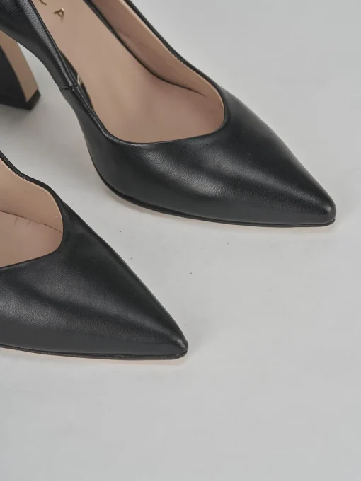 Décolleté e slingback tacco 9cm pelle nero