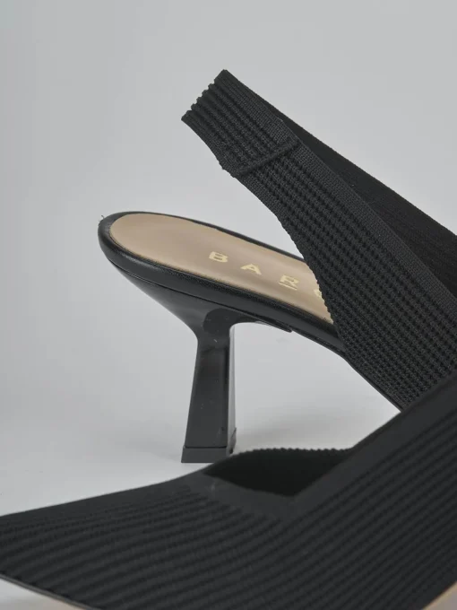 Décolleté e slingback tacco 7cm pelle nero