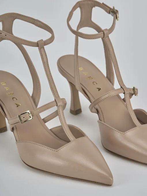Décolleté e slingback tacco 8cm pelle rosa
