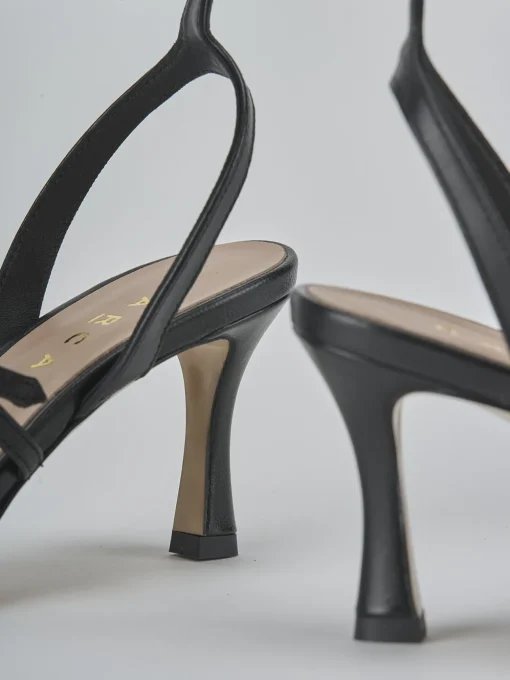 Décolleté e slingback tacco 8cm pelle nero