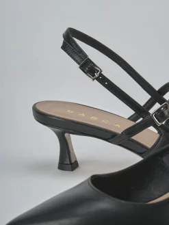 Décolleté e slingback tacco 5cm pelle nero