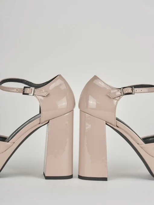 Décolleté e slingback tacco 10cm pelle beige