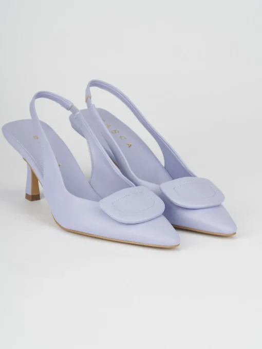 Décolleté e slingback tacco 7cm pelle rosa