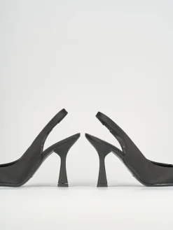 Décolleté e slingback tacco 9cm raso nero