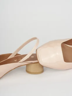 Décolleté e slingback tacco 4cm vernice rosa