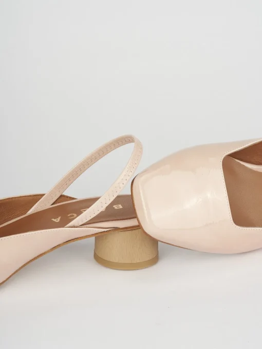 Décolleté e slingback tacco 4cm vernice rosa