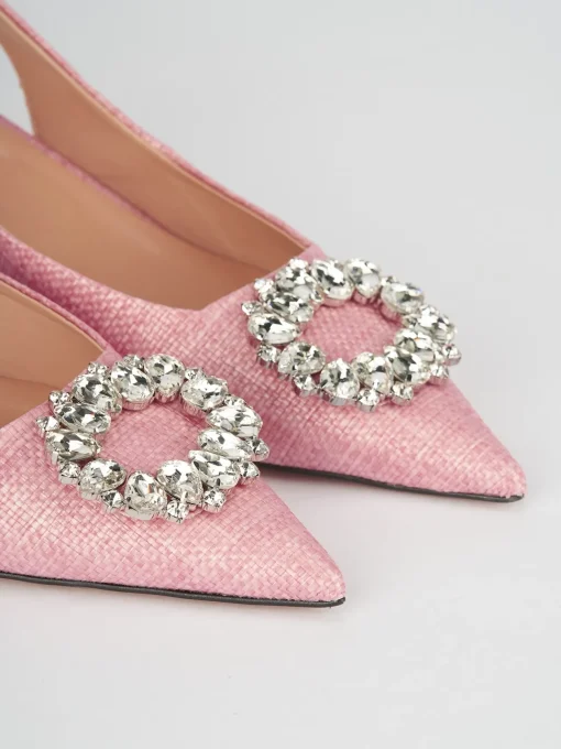 Décolleté e slingback tacco 5cm pelle rosa