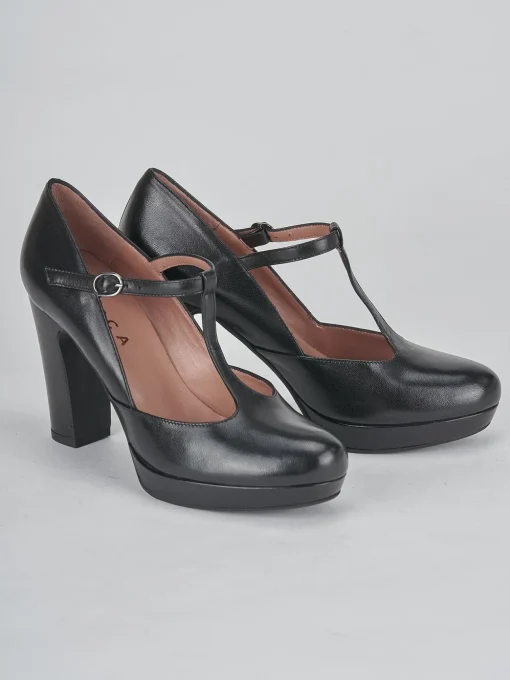 Décolleté e slingback tacco 8cm pelle nero