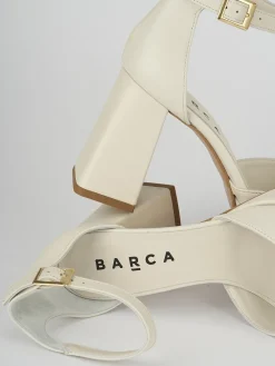 Décolleté e slingback tacco 9cm pelle bianco
