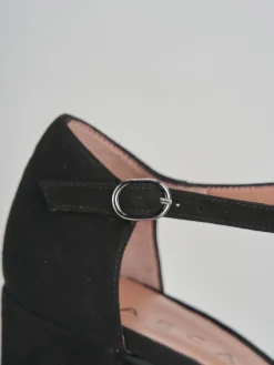 Décolleté e slingback tacco 9cm camoscio nero