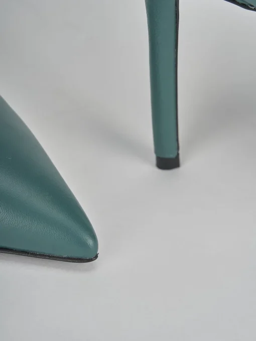Décolleté e slingback tacco 10cm pelle verde