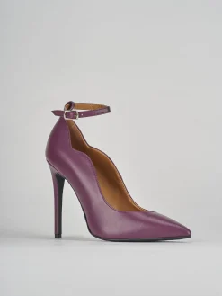 Décolleté e slingback tacco 10cm pelle viola